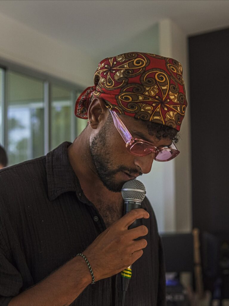 Blue on the mic